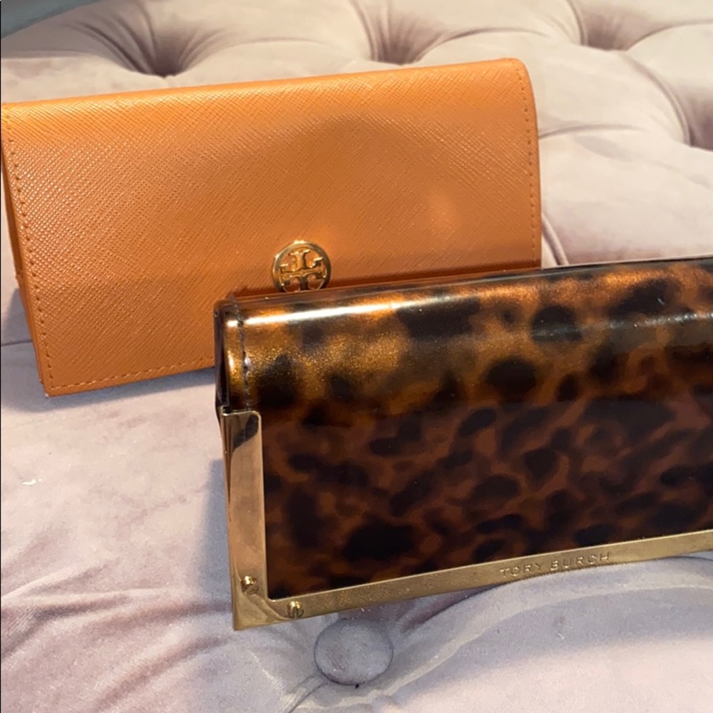 Tory Burch Sunglass Cases - tortoise and orange